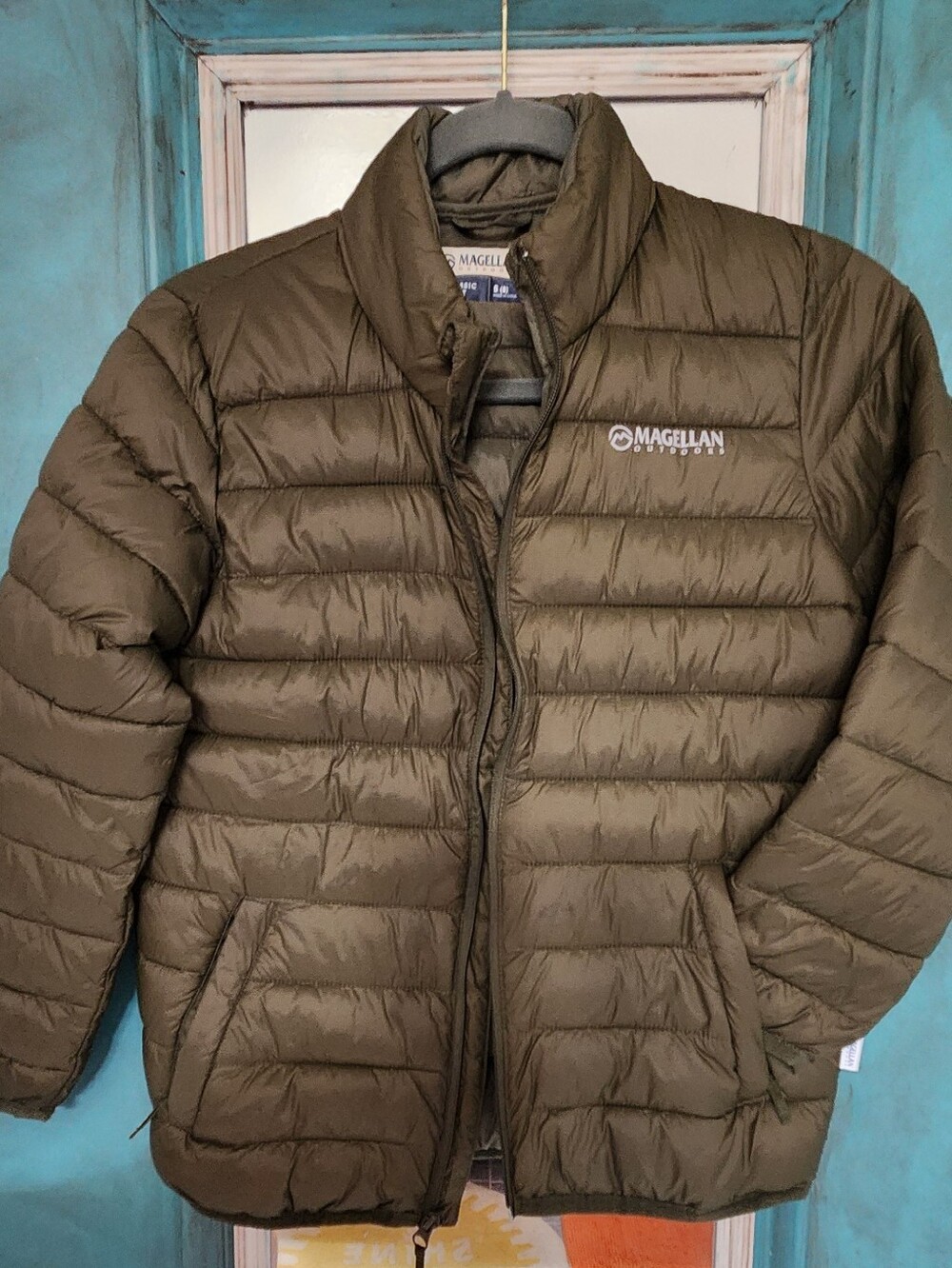 Magellan Outdoors Boys Olive Green Quilted Puffer Jacket
